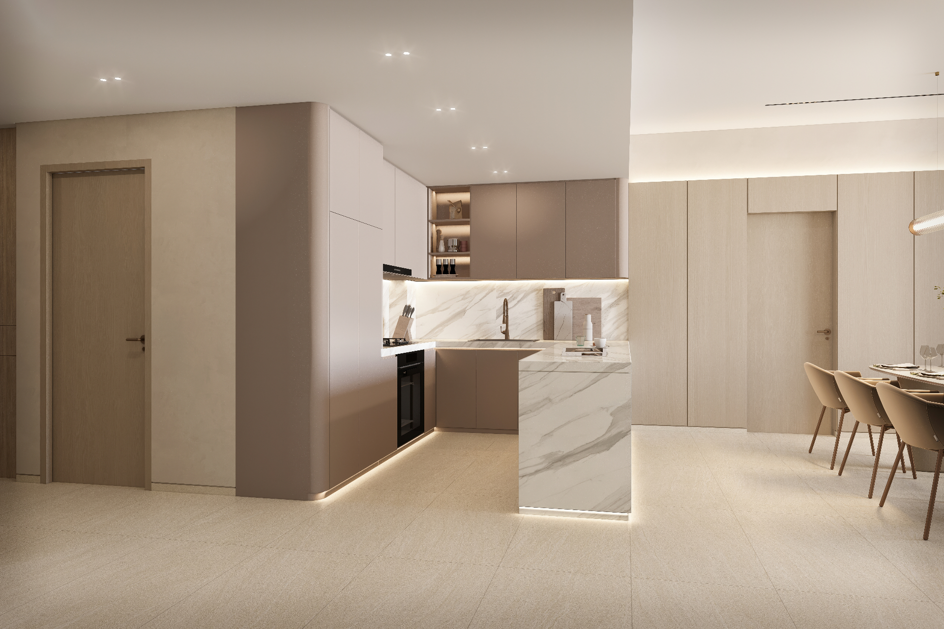 The Caden – kuchyň v apartmánu